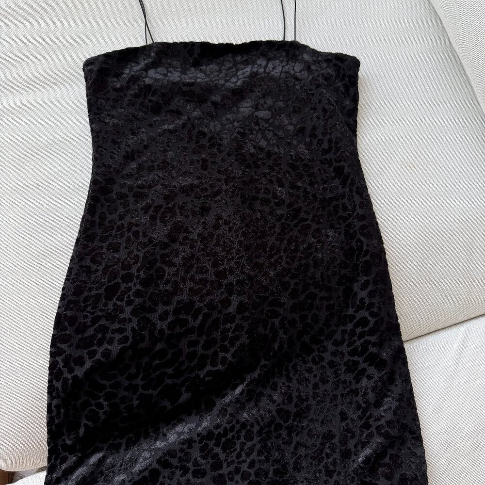 Black Dress | Planter Pattern Dress | Going Out Mini Dress | Size S